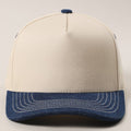 Plain Two-Tone Canvas Cotton Trucker Hat: DARK DENIM / ONE SIZE